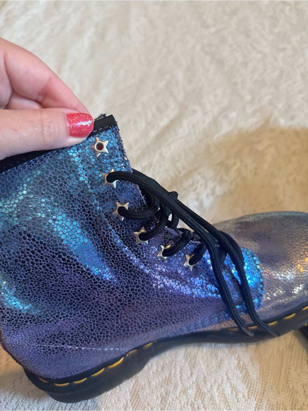 Dr Marten’s Rainbow Ray suede lace up boots - Picture 8 of 14